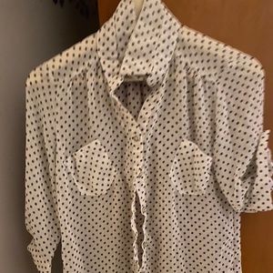 Polka dot sheer blouse